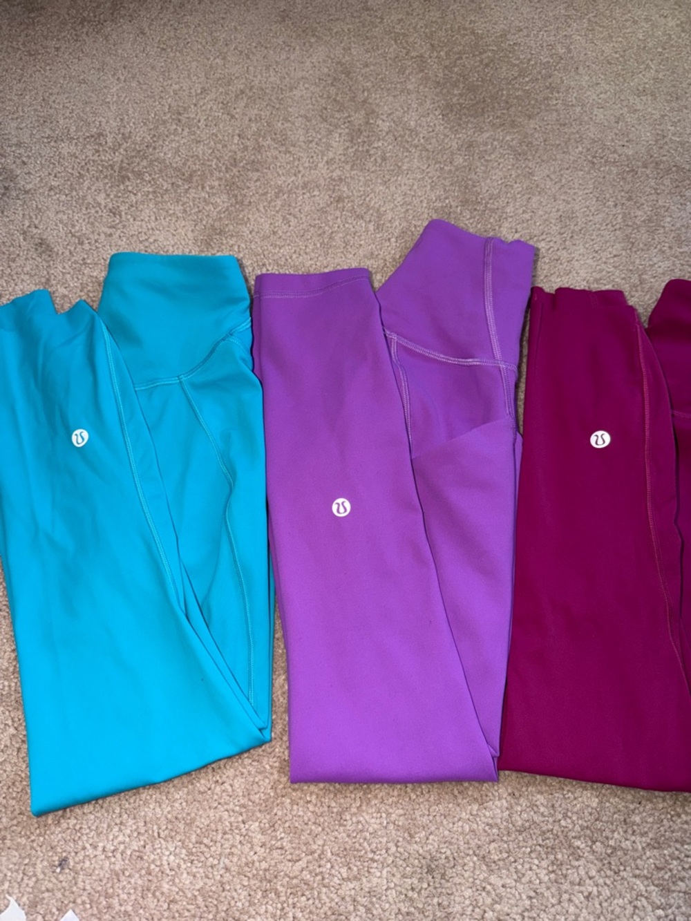 lululemon athletica Leggings in Teal, Purple, and Magenta